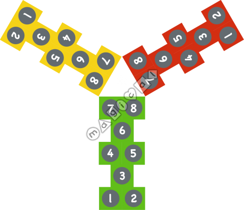 Design of playground marking/equipment - Hopscotch - Tri OC | School playground markings / Primary schools / Number