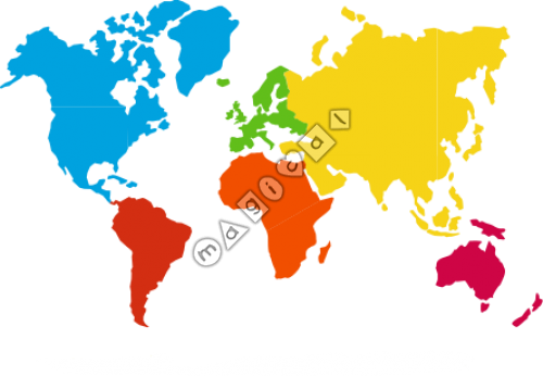 Design of playground marking/equipment - World Map (standard is without words) | School playground markings / Primary schools